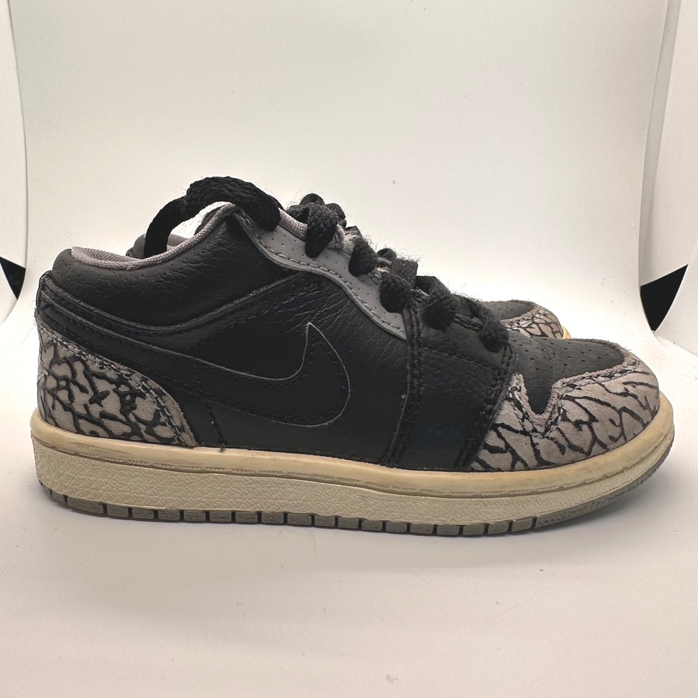 Air Jordan 1 Low Toddler Kids Black Cement Grey Sneakers Athletic Shoes Size 11C